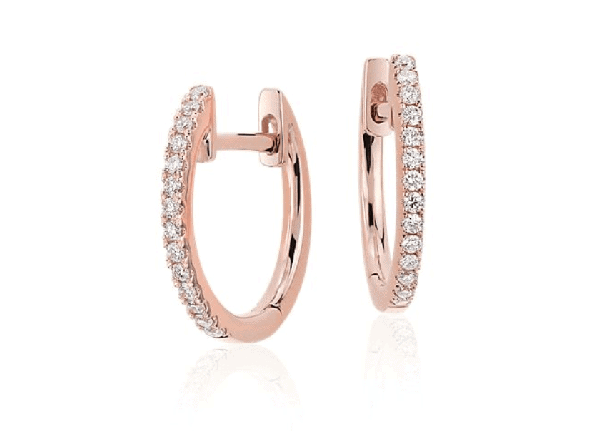 Petite Diamond Huggie Hoop Earrings