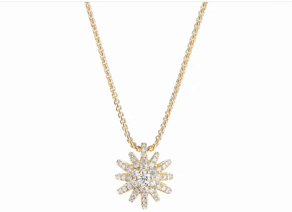 Starburst Pendant Necklace with Diamonds