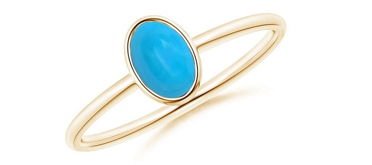 Classic Bezel-Set Oval Turquoise Ring