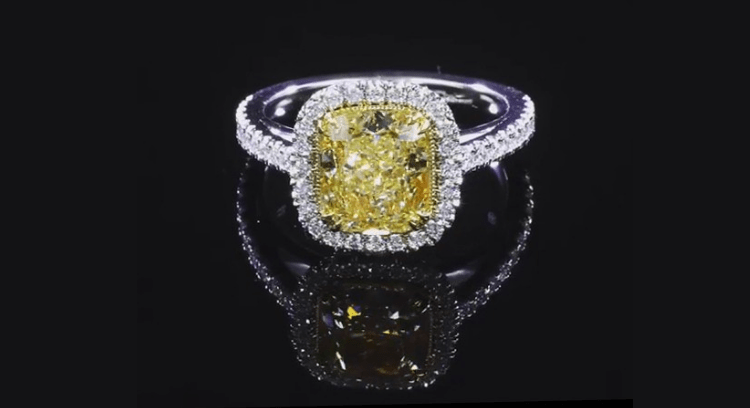 Cushion-Cut Yellow Topaz 925 Sterling Silver Halo Engagement Rings