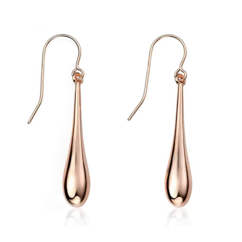 14K Rose Gold Teardrop Earrings