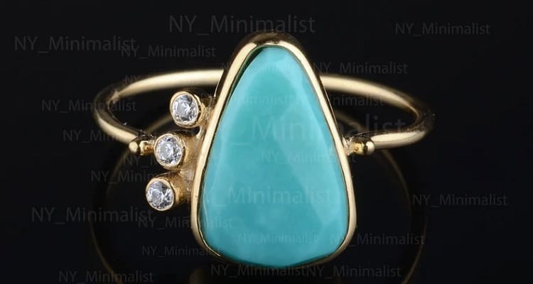 Pear-Cut Arizona Turquoise Ring