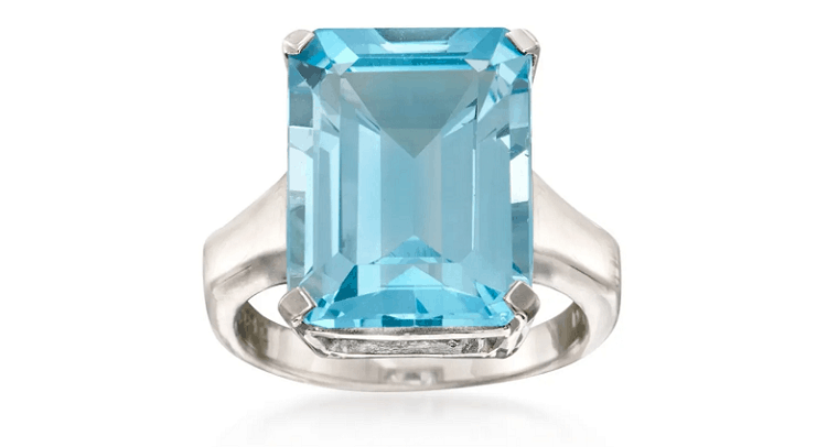 Ross-Simons- 14.00 Carat Blue Topaz Ring in Sterling Silver