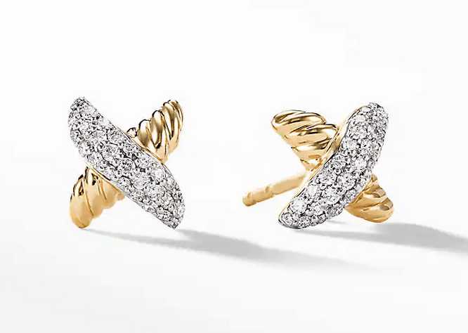 David Yurman X Earrings with Diamonds 