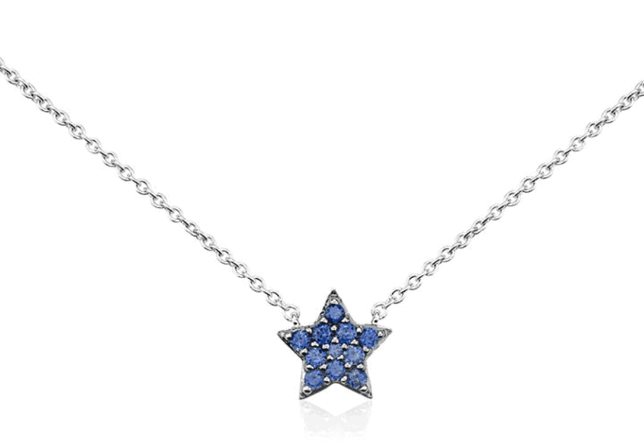 Mini Sapphire Star Pendant Necklace