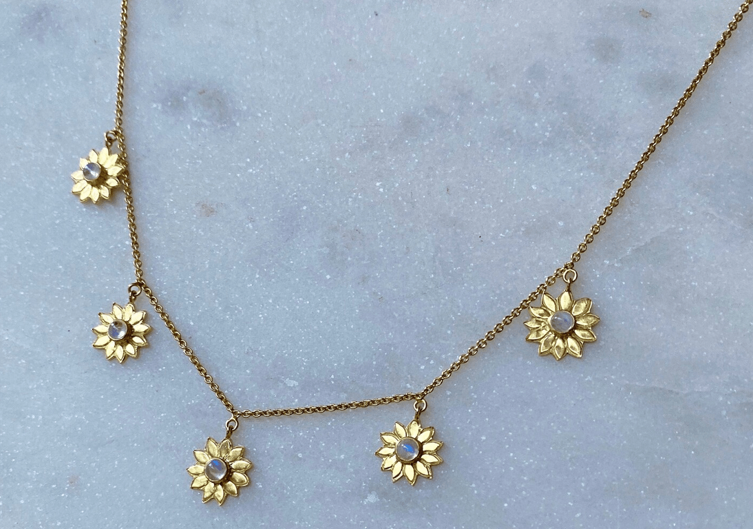 Sunflower Moonstone Necklace 