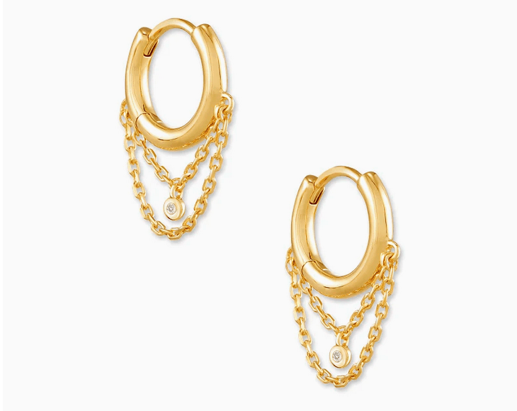 Davina 18K Yellow Gold Vermeil Huggie Earrings