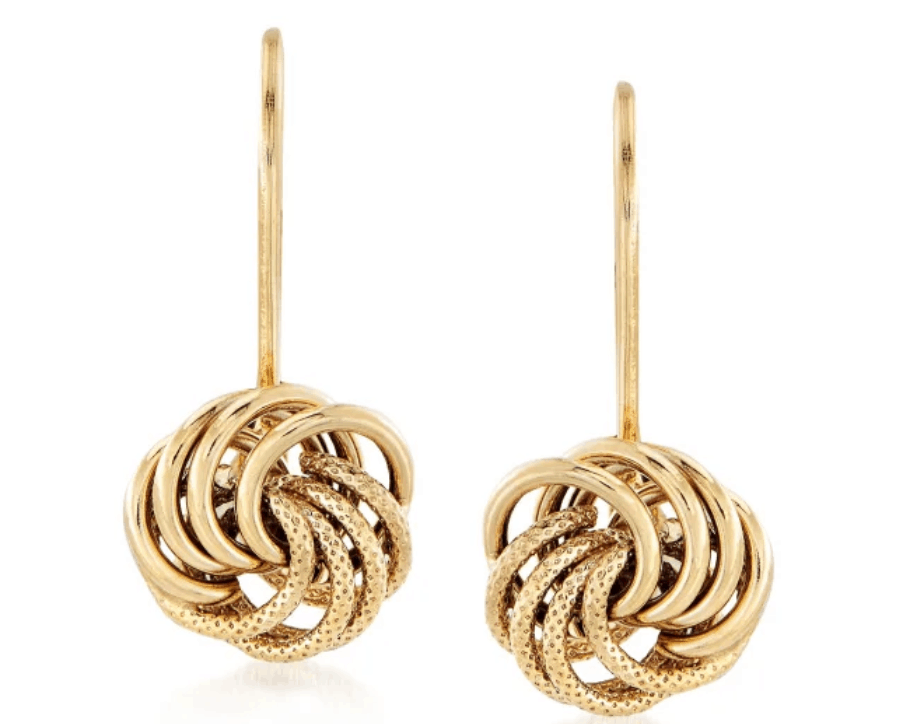 Italian 14K Rosette Drop Earrings