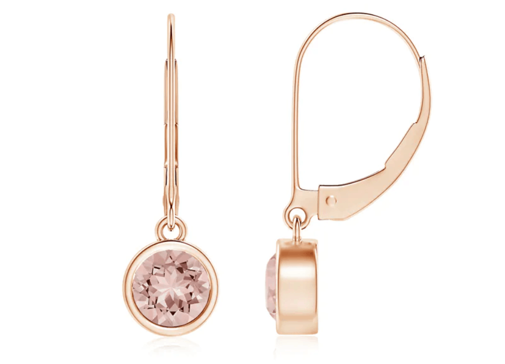 Bezel-Set Round Morganite Drop Earrings