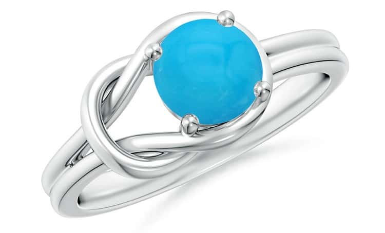 Solitaire Turquoise Infinity Knot Ring