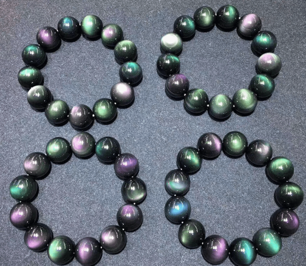 Top Natural Rainbow Black Obsidian Beads