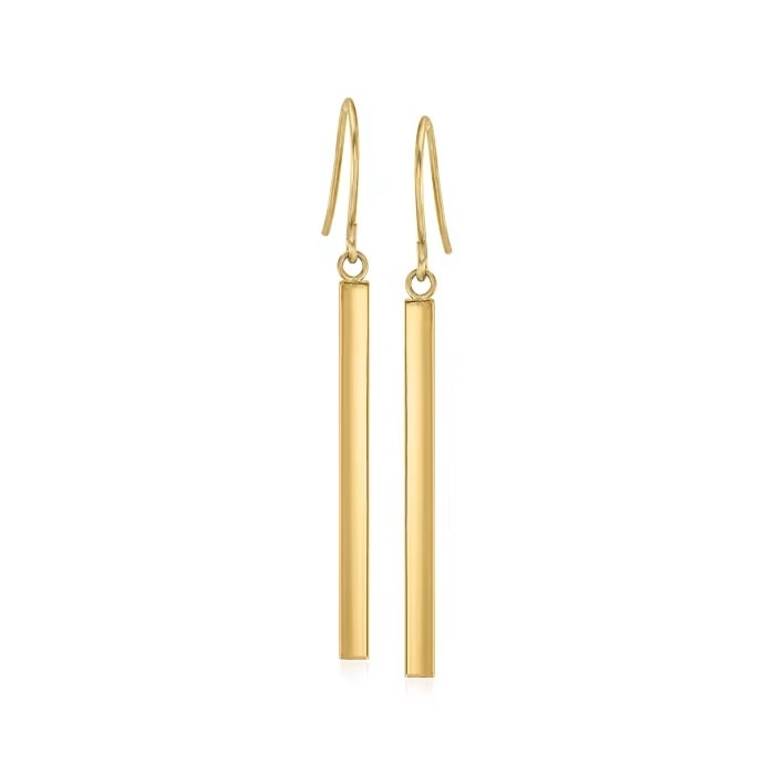 14kt Yellow Gold Linear Drop Earrings | Ross-Simons