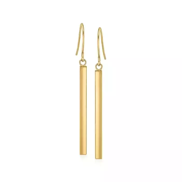 14kt Yellow Gold Linear Drop Earrings | Ross-Simons