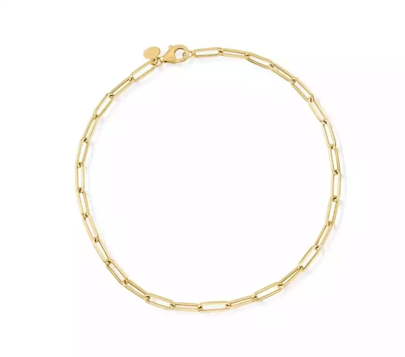 Italian 14kt Yellow Gold Paper Clip Link Anklet | Ross-Simons