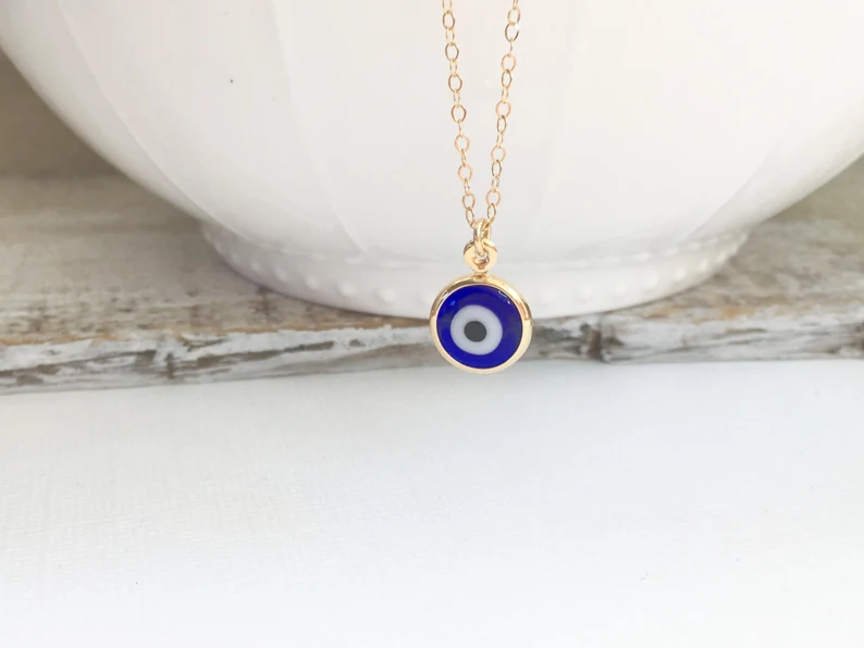 Blue Evil Eye Necklace | Etsy