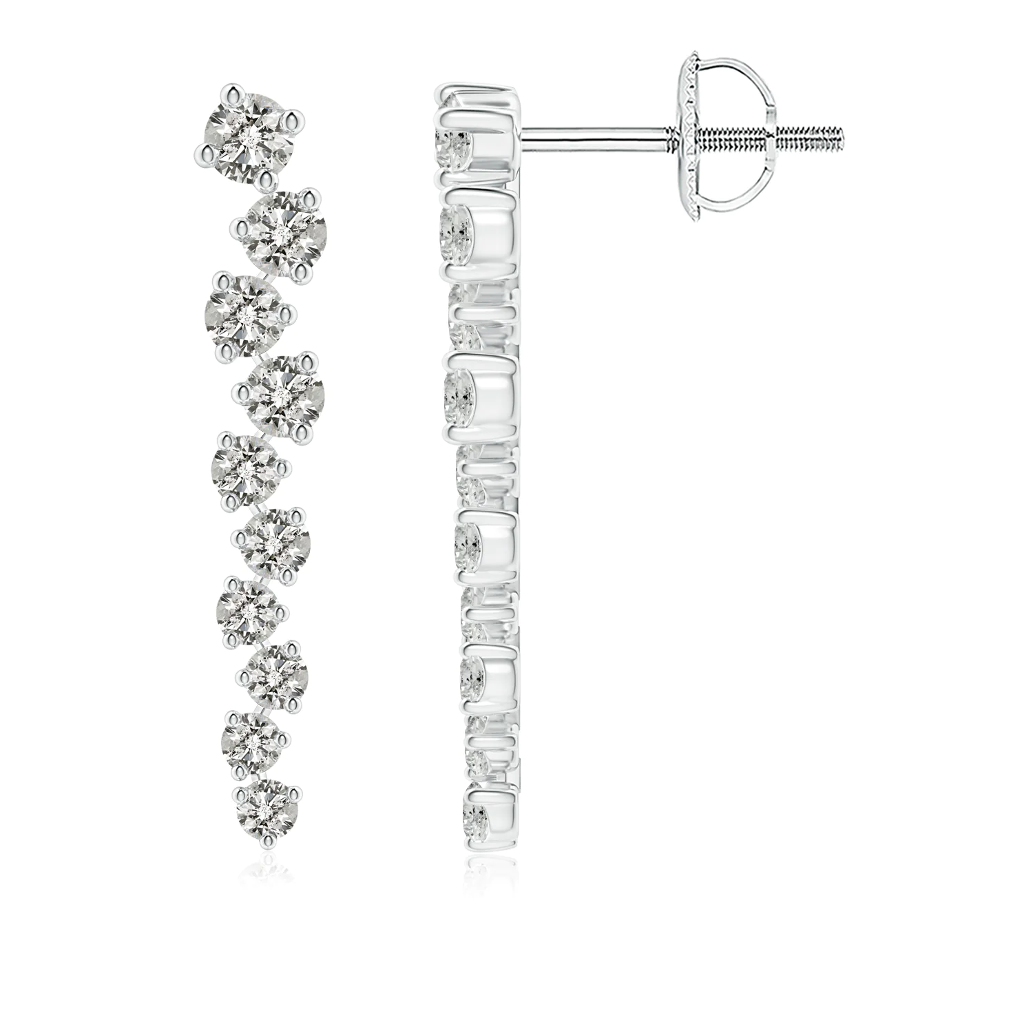 Cascading Graduated Diamond Drop Earrings | Angara