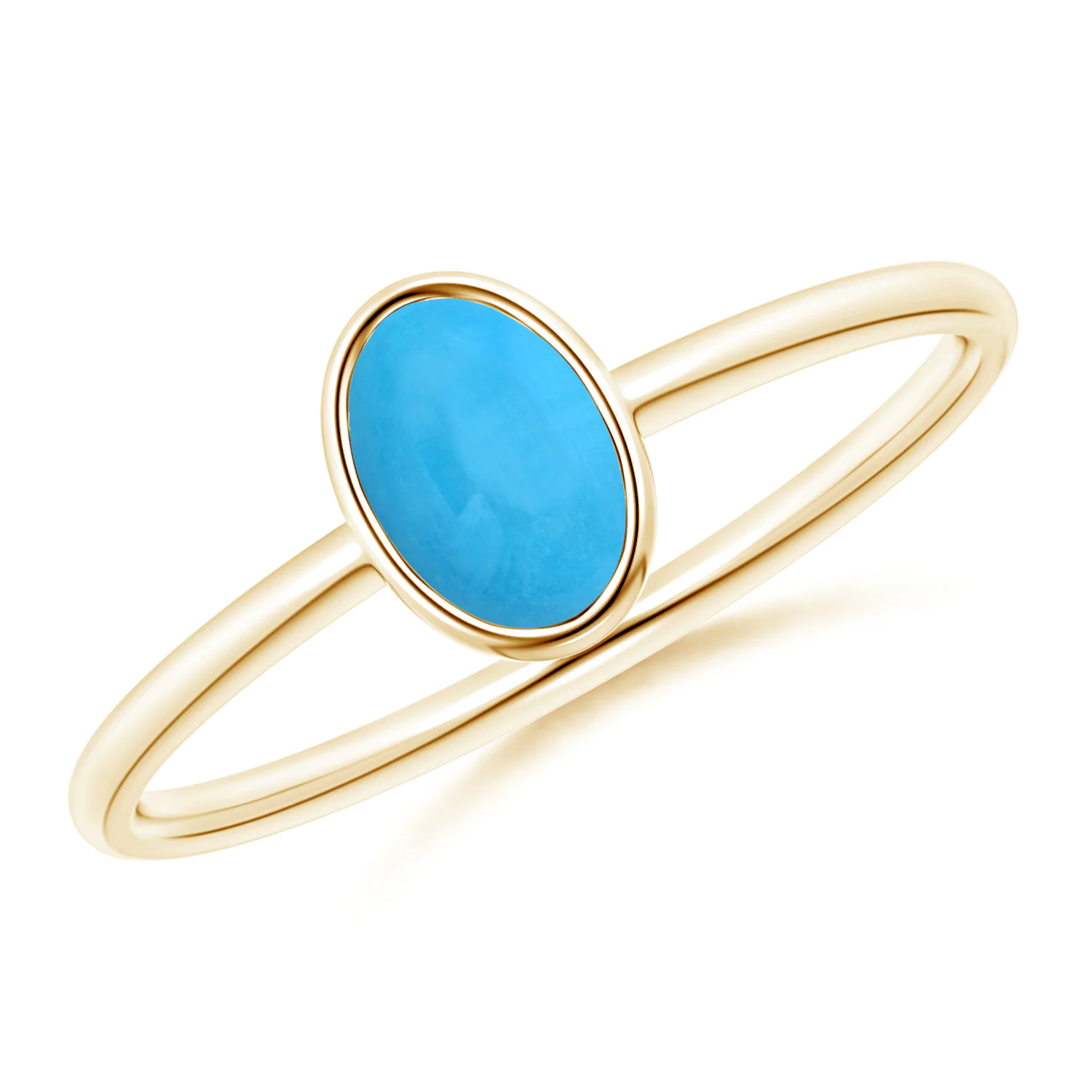 Classic Bezel-Set Oval Turquoise Ring | Angara