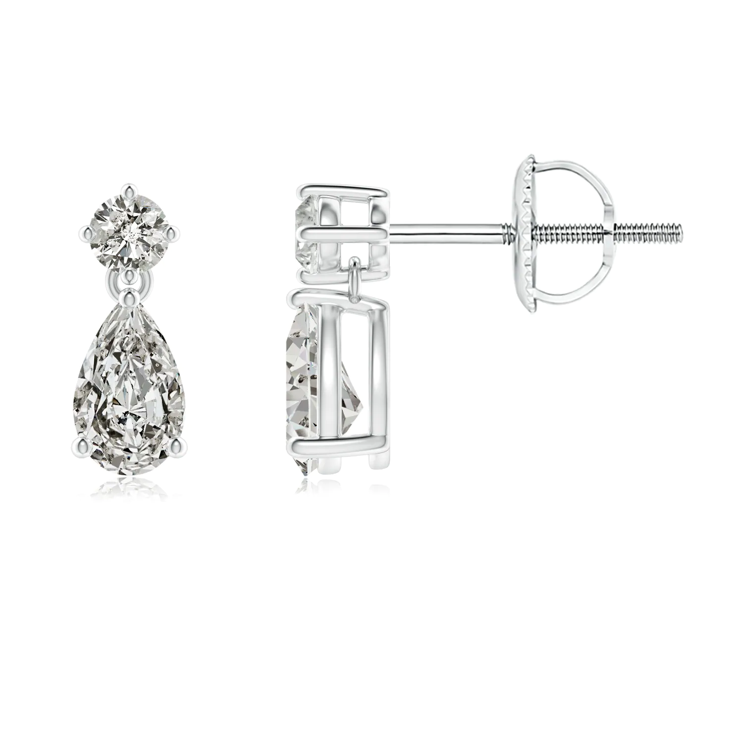 Classic Pear and Round Diamond Teardrop Earrings | Angara