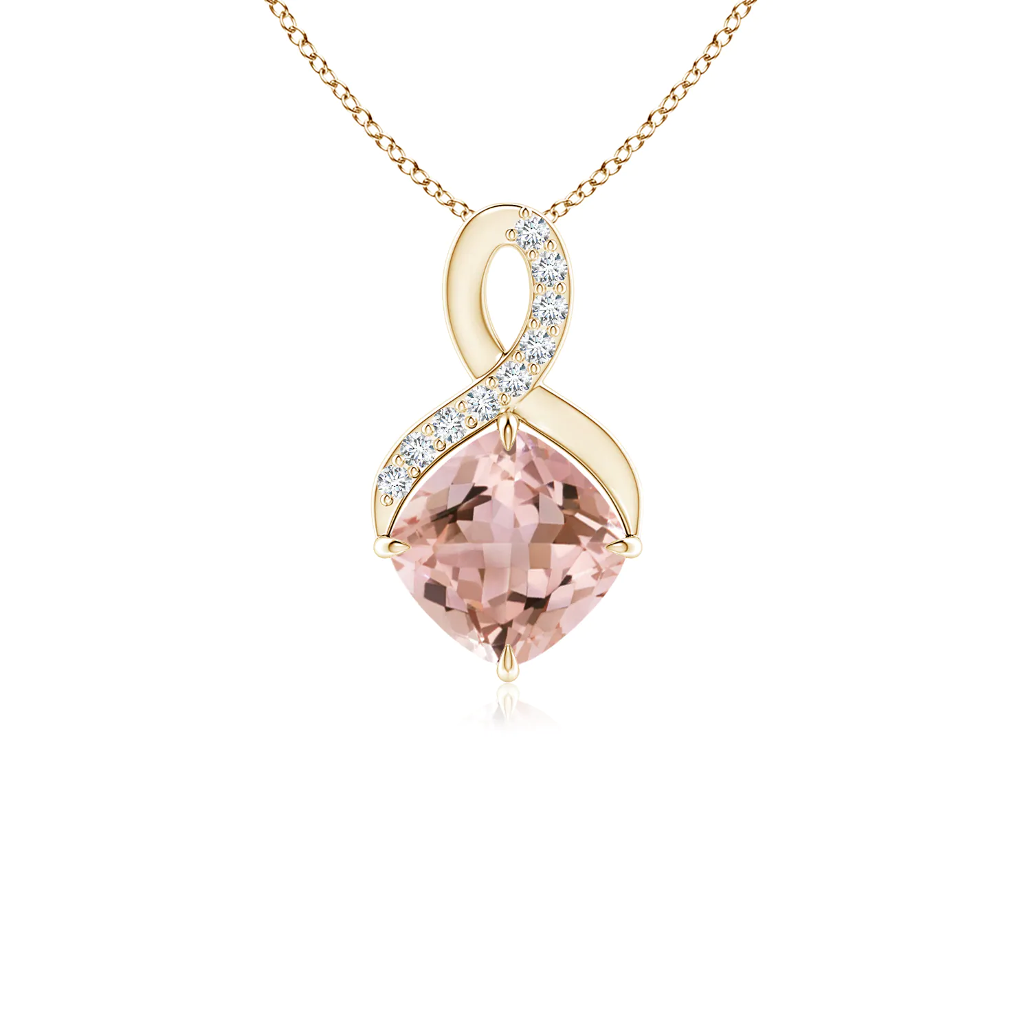 Claw-Set Morganite Infinity Pendant | Angara