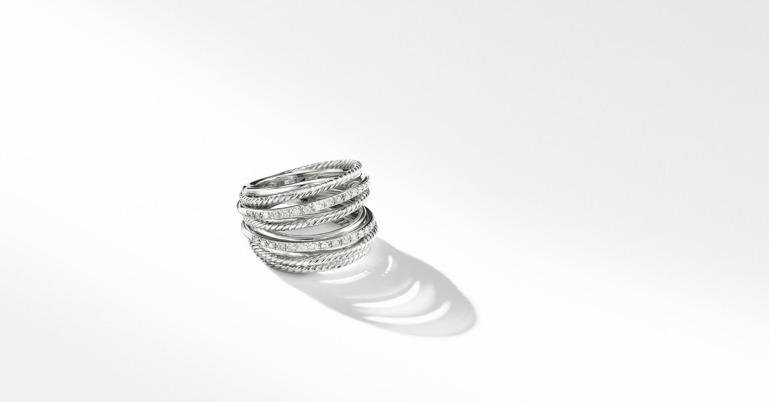 Crossover Ring with Pavé Diamonds | David Yurman