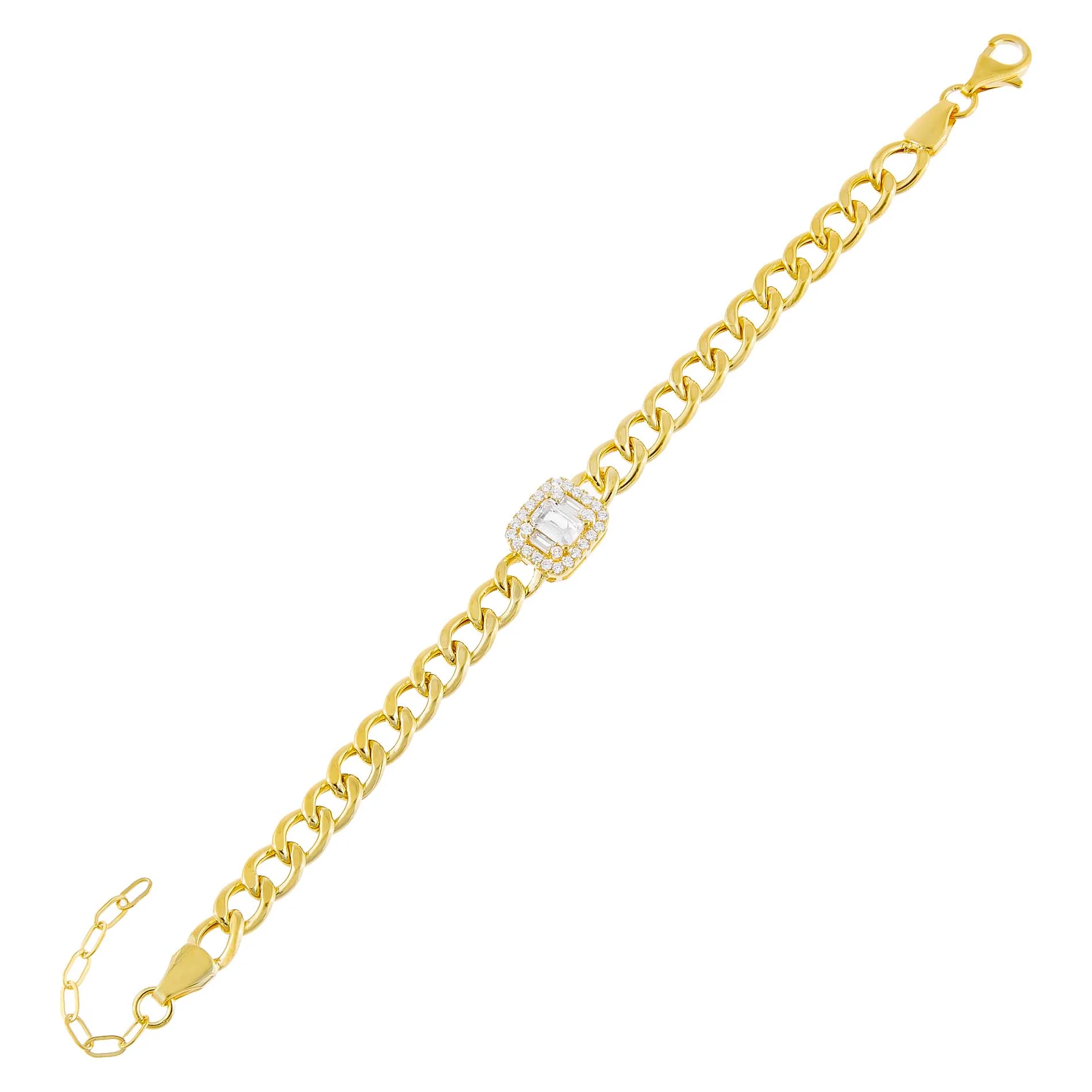 Cubic Zirconia Colored Cuban Link Bracelet | Adinas Jewels