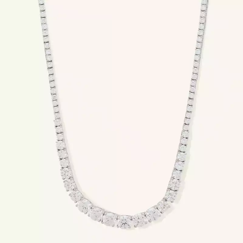 Cubic Zirconia Graduated Tennis Necklace | Piercing Pagoda