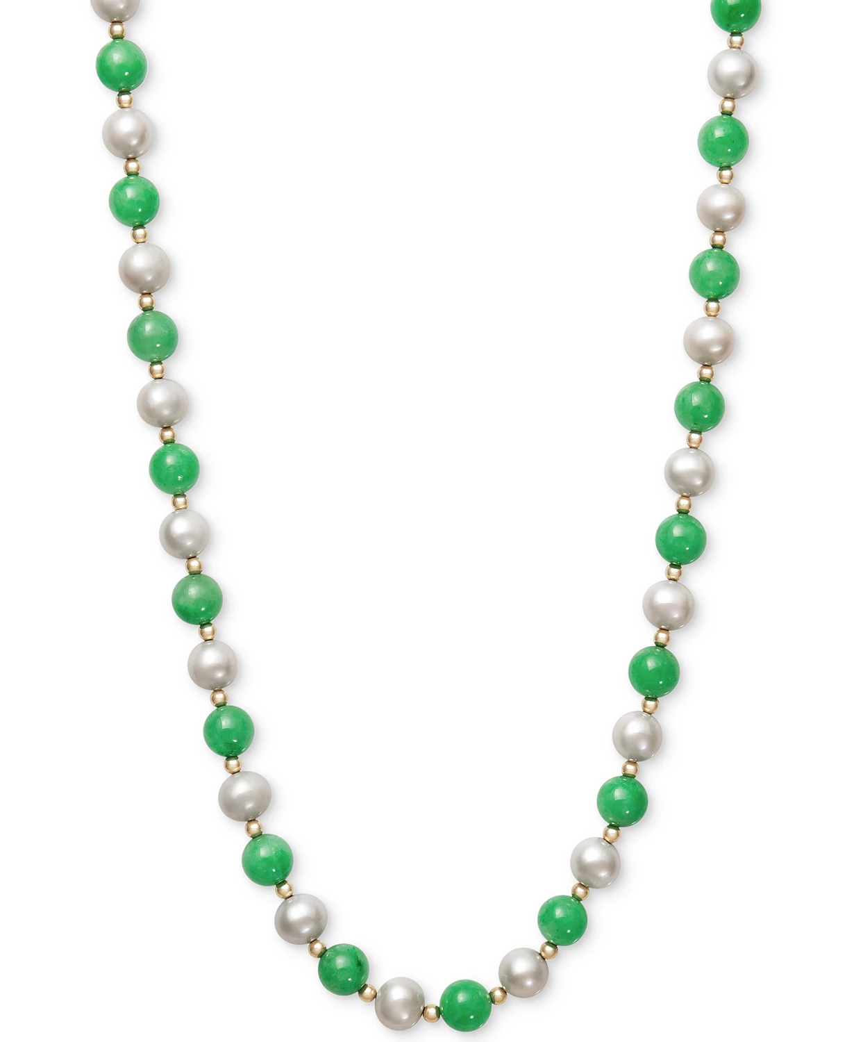 Cultured Freshwater Pearl and Jade Necklace | Macys