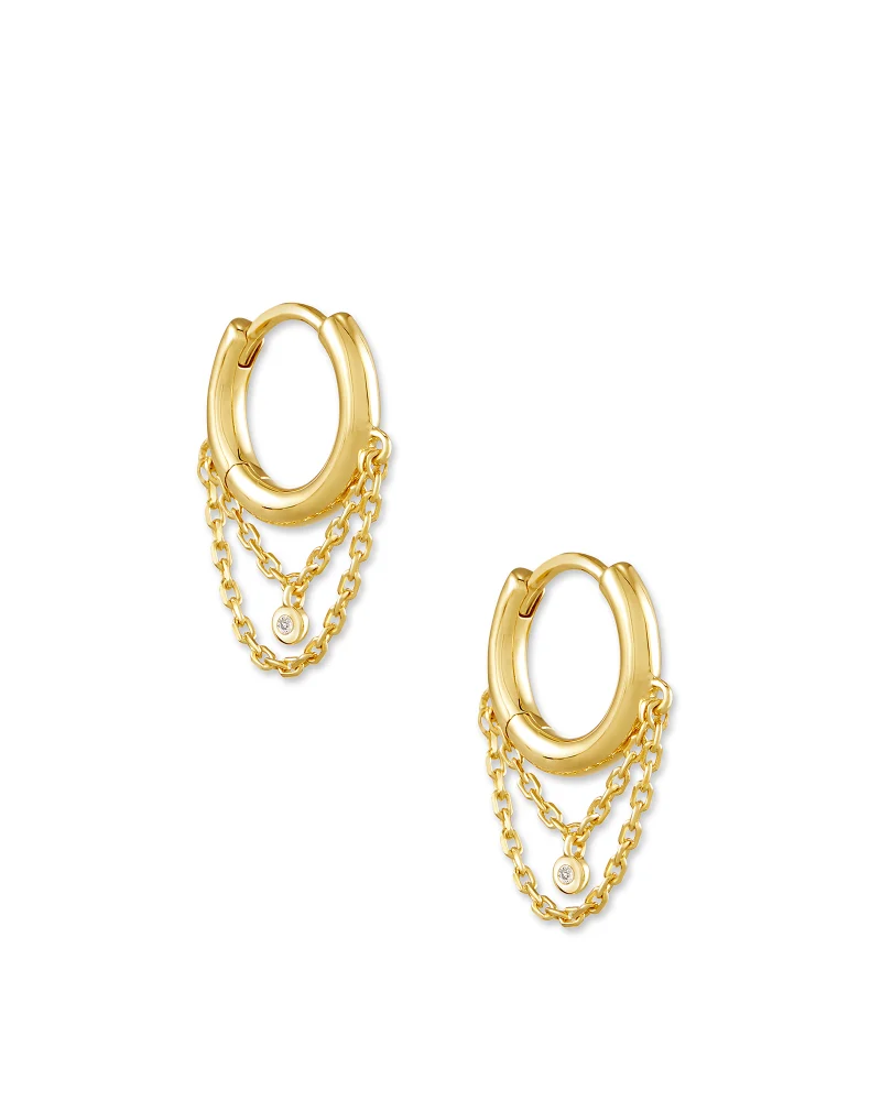 Davina 18k Yellow Gold Vermeil Huggie Earrings | Kendra Scott