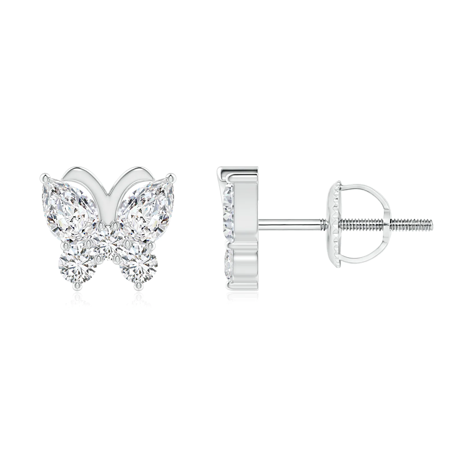 Diamond Butterfly Stud Earrings | Angara