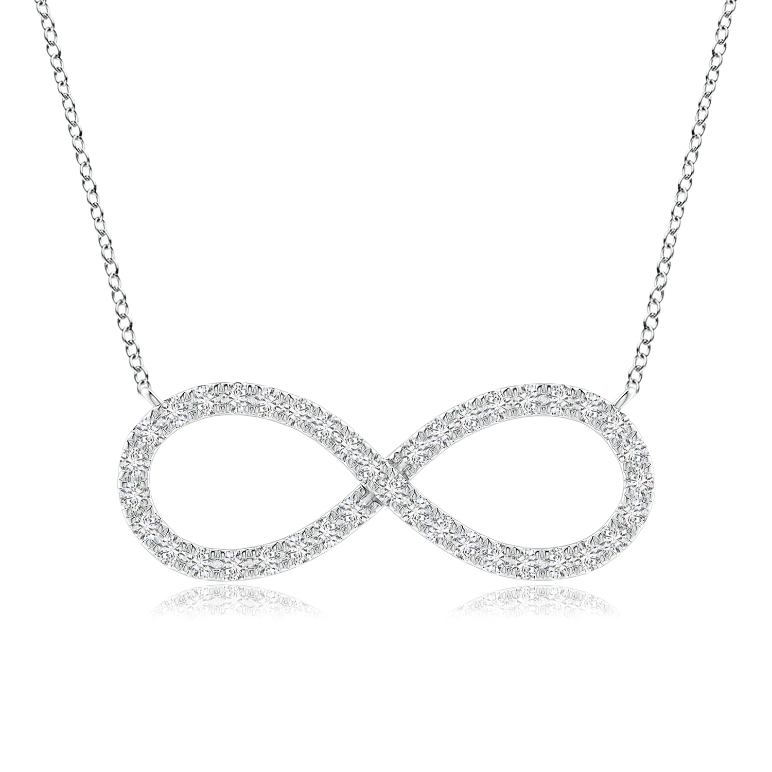 Diamond Infinity Pendant Necklace | Angara