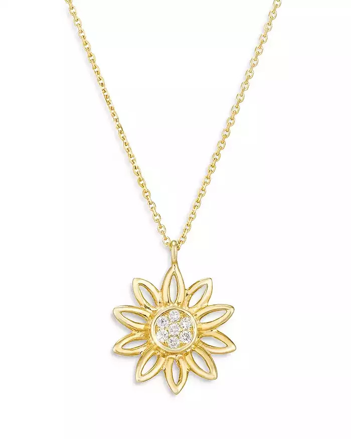 Diamond Sunflower Pendant Necklace | Bloomingdales