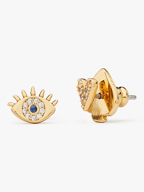 Evil Eye and Heart Asymmetrical Stud Earrings | Kate Spade