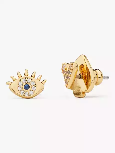 Evil Eye and Heart Asymmetrical Stud Earrings | Kate Spade