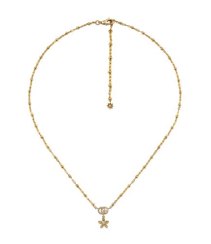 Flora Double-G Diamond & 18K Gold Necklace | Nordstrom