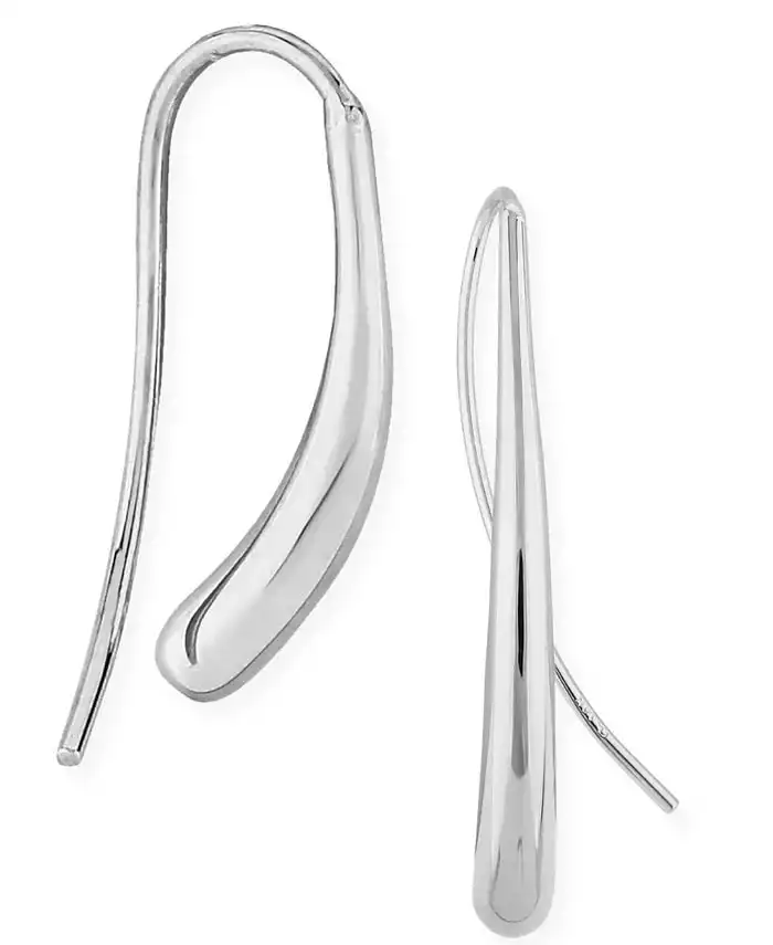 Fluid Teardrop Earrings Set in 14k White or Yellow Gold | Macys