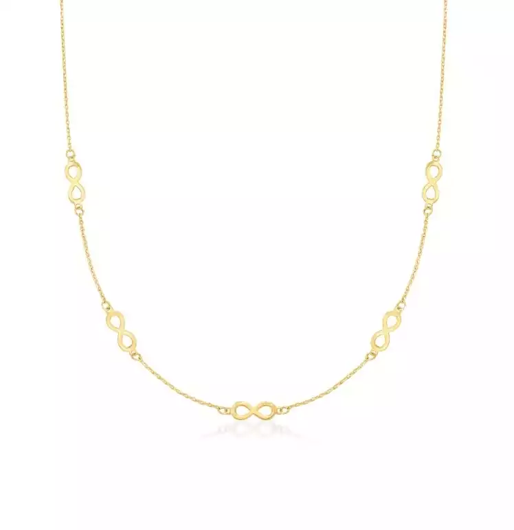 Italian 14kt Yellow Gold Infinity Station Link Necklace | Ross-Simons