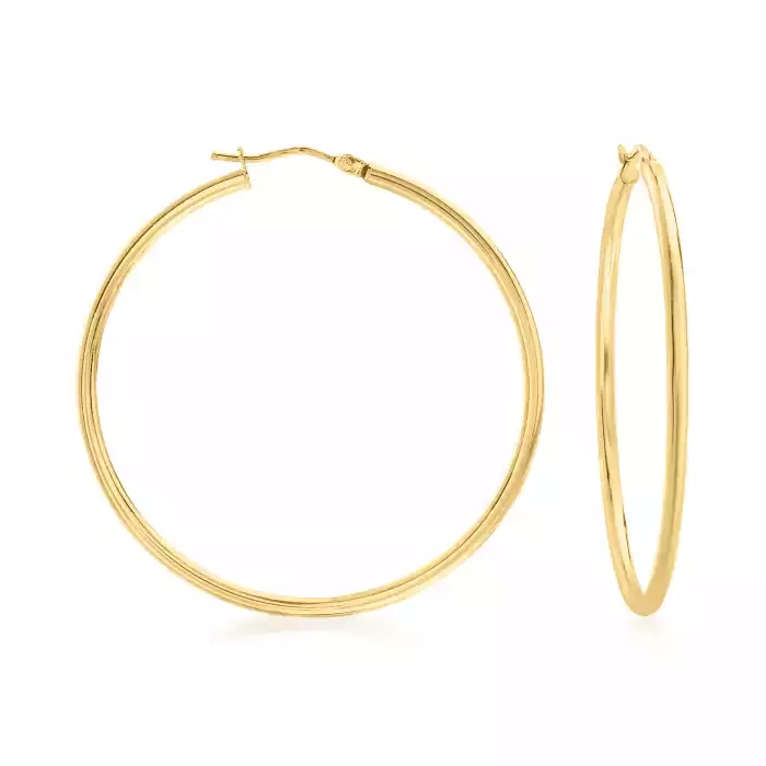 Italian 2mm 18kt Yellow Gold Hoop Earrings | Ross-Simons