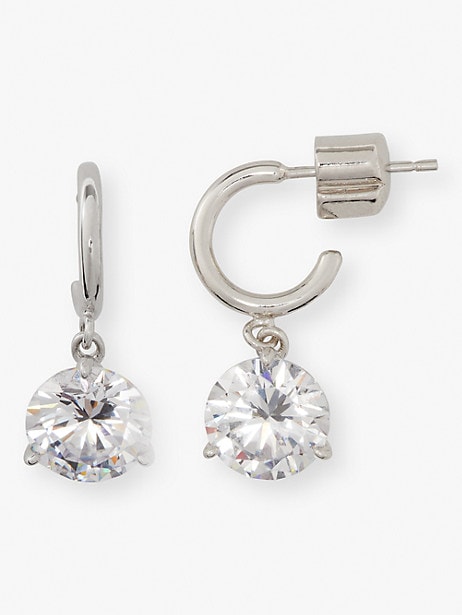 Brilliant Statements Tri-Prong Huggie Earrings | Kate Spade