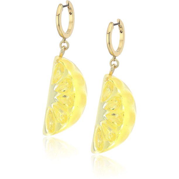 Kate Spade New York Tutti Fruity Lemon Statement Huggies Earrings | Walmart