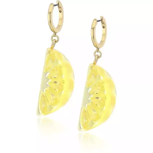 Kate Spade New York Tutti Fruity Lemon Statement Huggies Earrings | Walmart