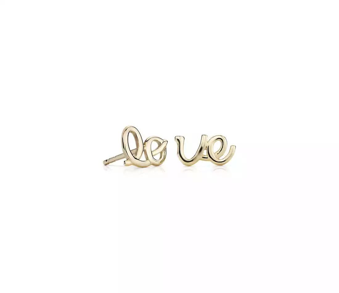 LOVE Mismatched Stud Earrings | Blue Nile