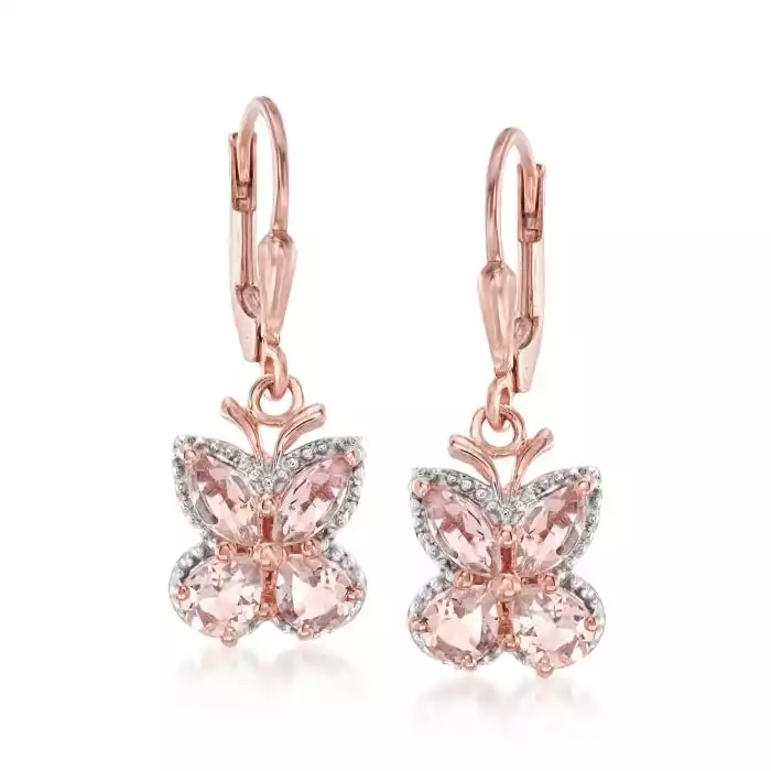 Morganite Butterfly Drop Earrings | Ross-Simons