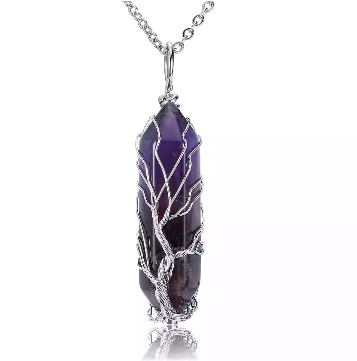 Natural Healing Crystals Gemstone Amethyst Point Necklace | Amazon