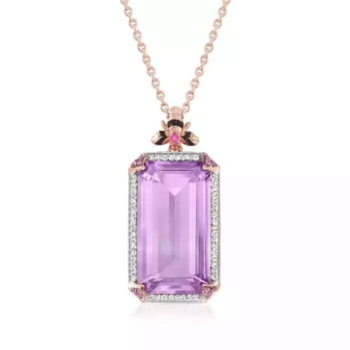 Amethyst Bumblebee Pendant Necklace | Ross-Simons