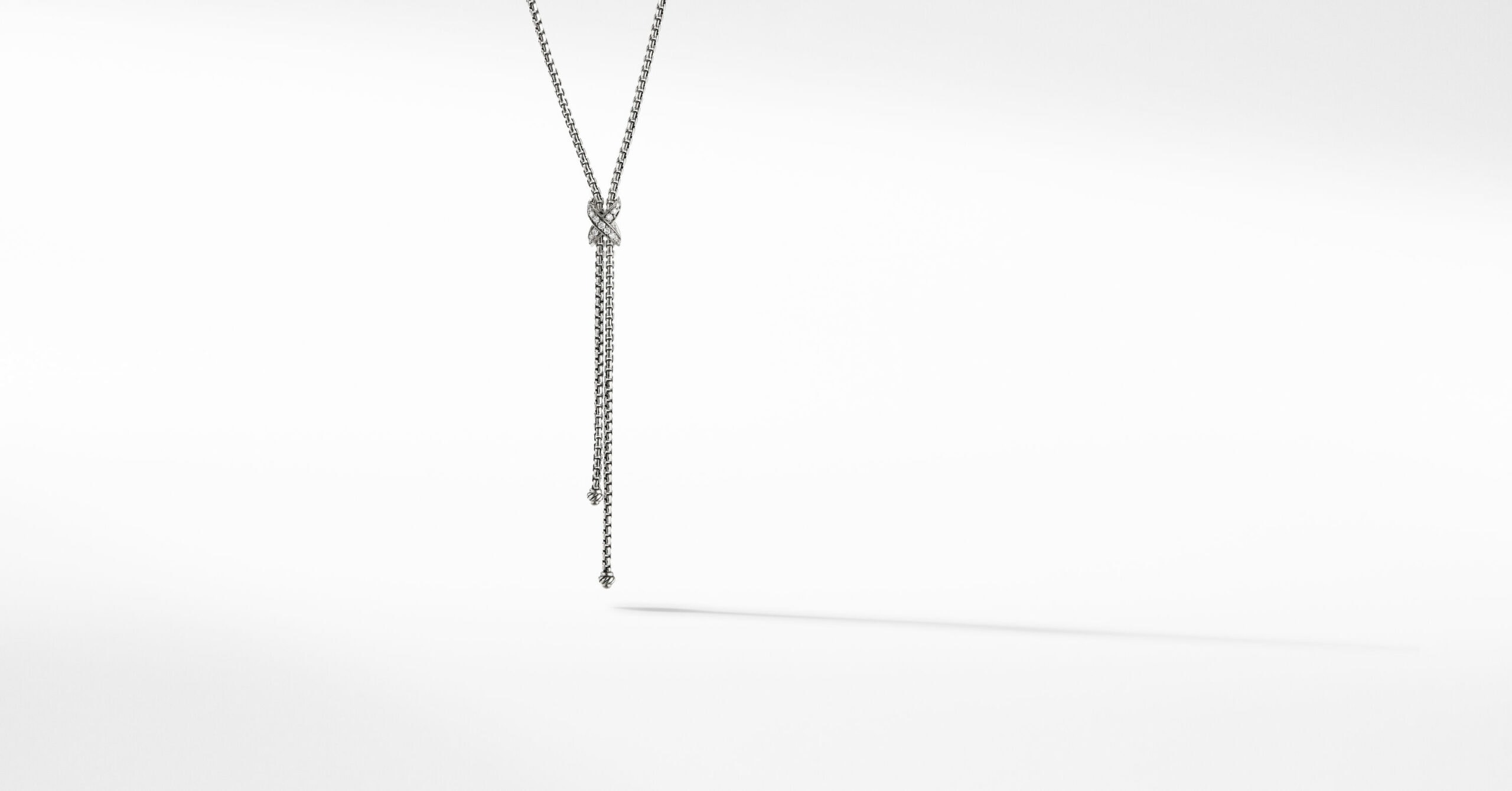 Petite X Lariat Necklace with Pavé Diamonds | David Yurman
