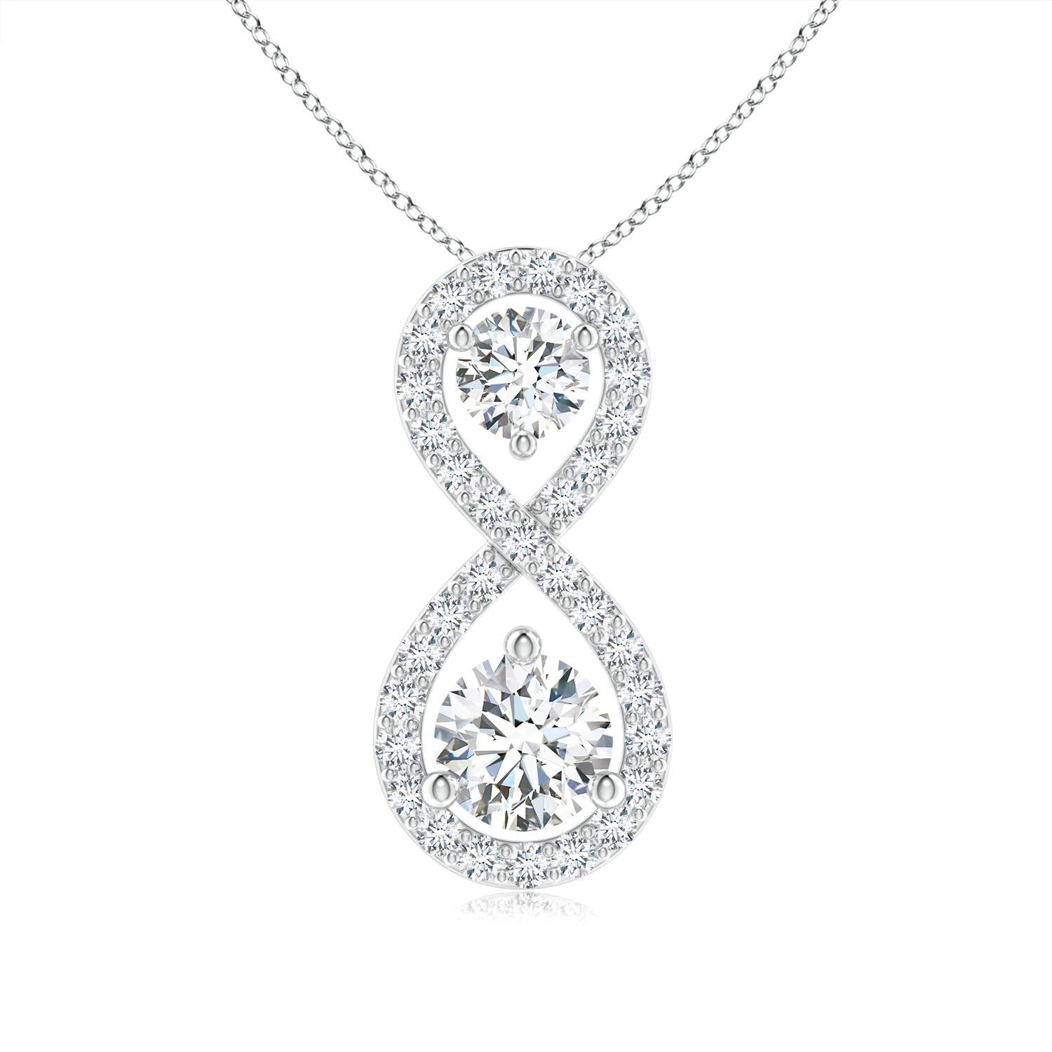 Prong-Set Double Diamond Infinity Pendant | Angara