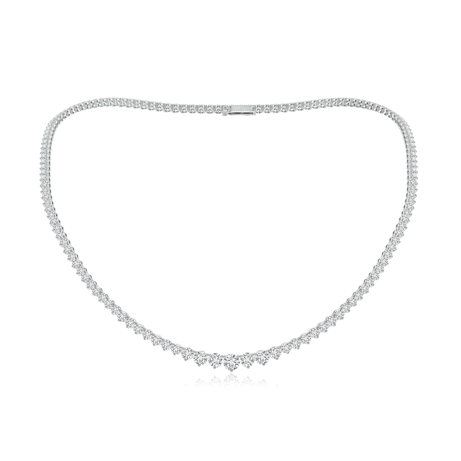 Prong-Set Graduated Diamond Tennis Necklace | Angara