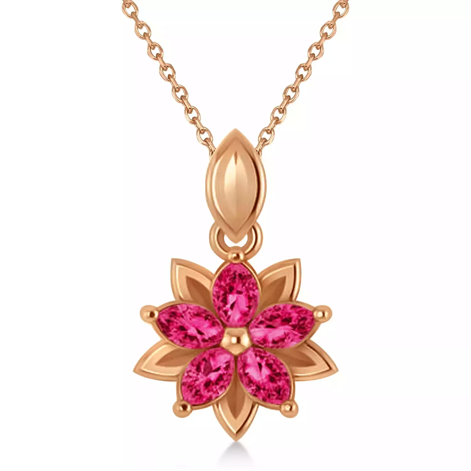 Ruby Double Layered 5-Petal Necklace | Allurez