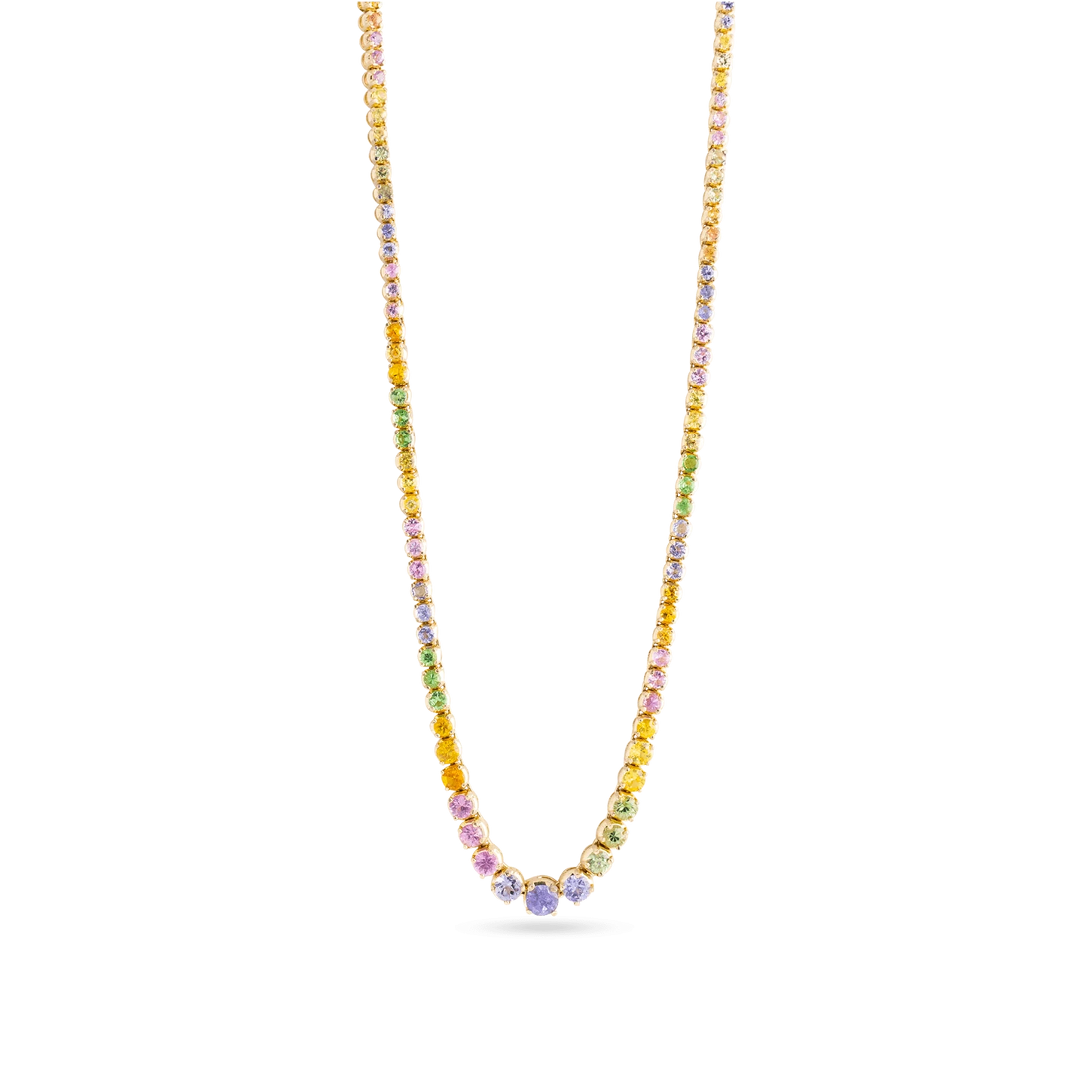 Rainbow Bright Tennis Necklace | Stone and Strand