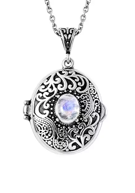 Rainbow Moonstone Picture Locket Necklace | Amazon